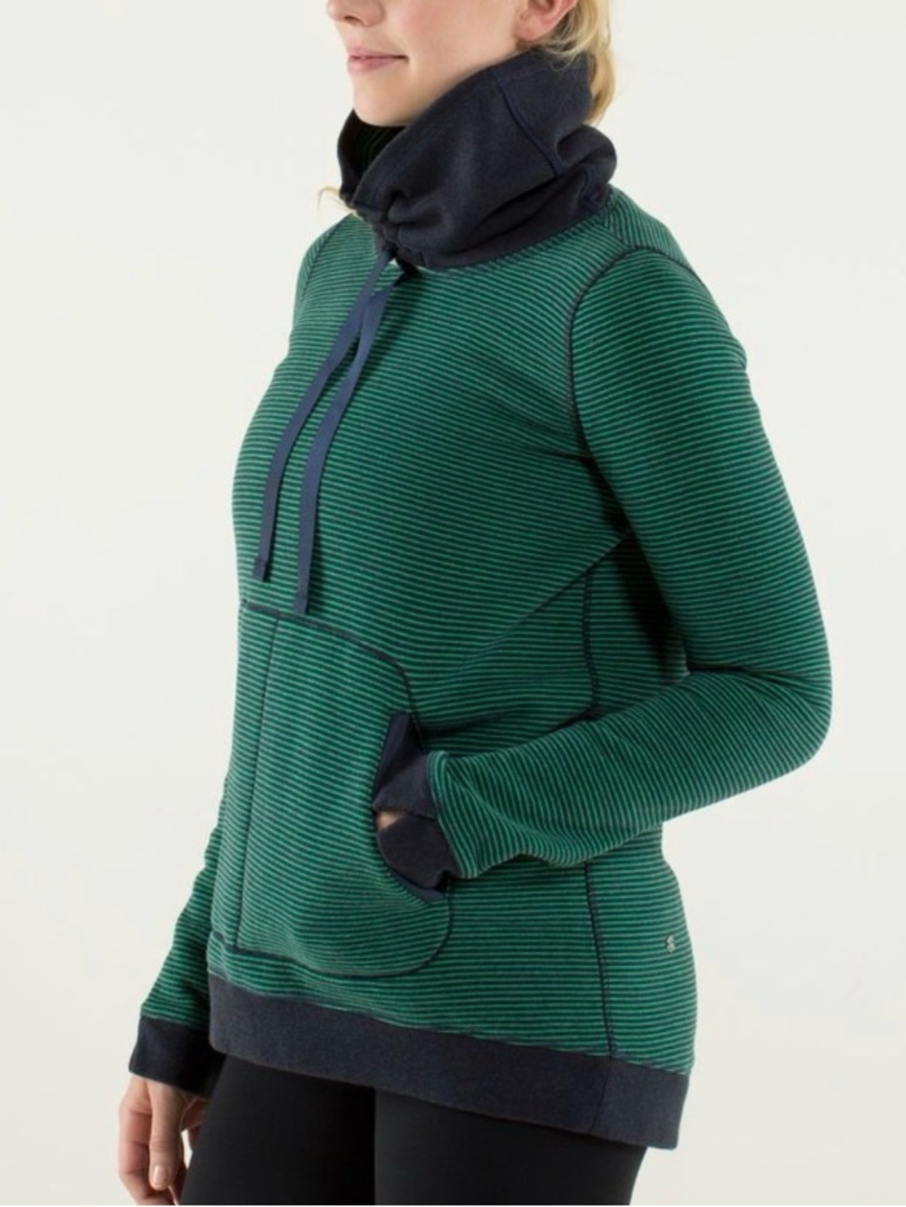 Lululemon Avenue Pullover Hyper Stripe Green Bean/Heathered Inkwell Vintage 6